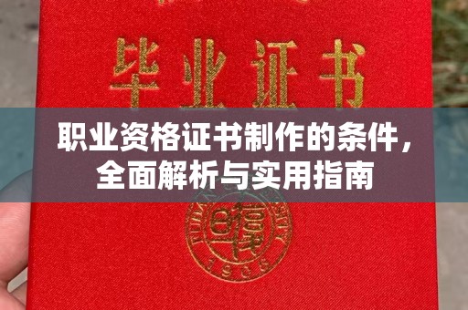 新蔡职业资格证书制作的条件，全面解析与实用指南